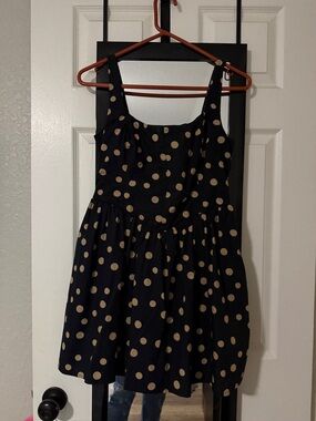 Abercrombie & Fitch Navy Dress with Beige Polka Dots